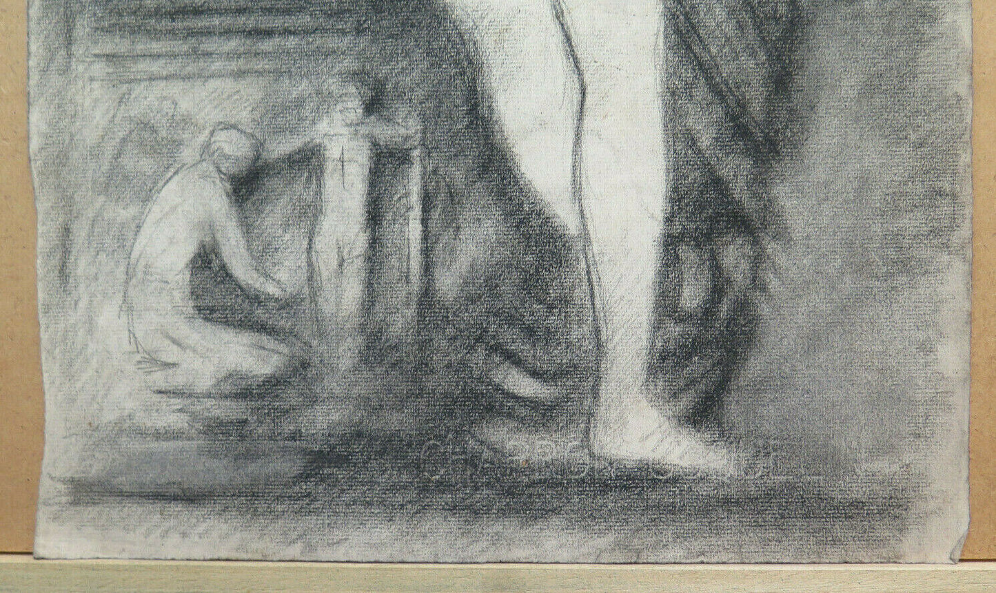 ANTIQUE DRAWING CLASSIC FEMALE NUDE PAINTER Pierre Duteurtre known as DUT BM53.1