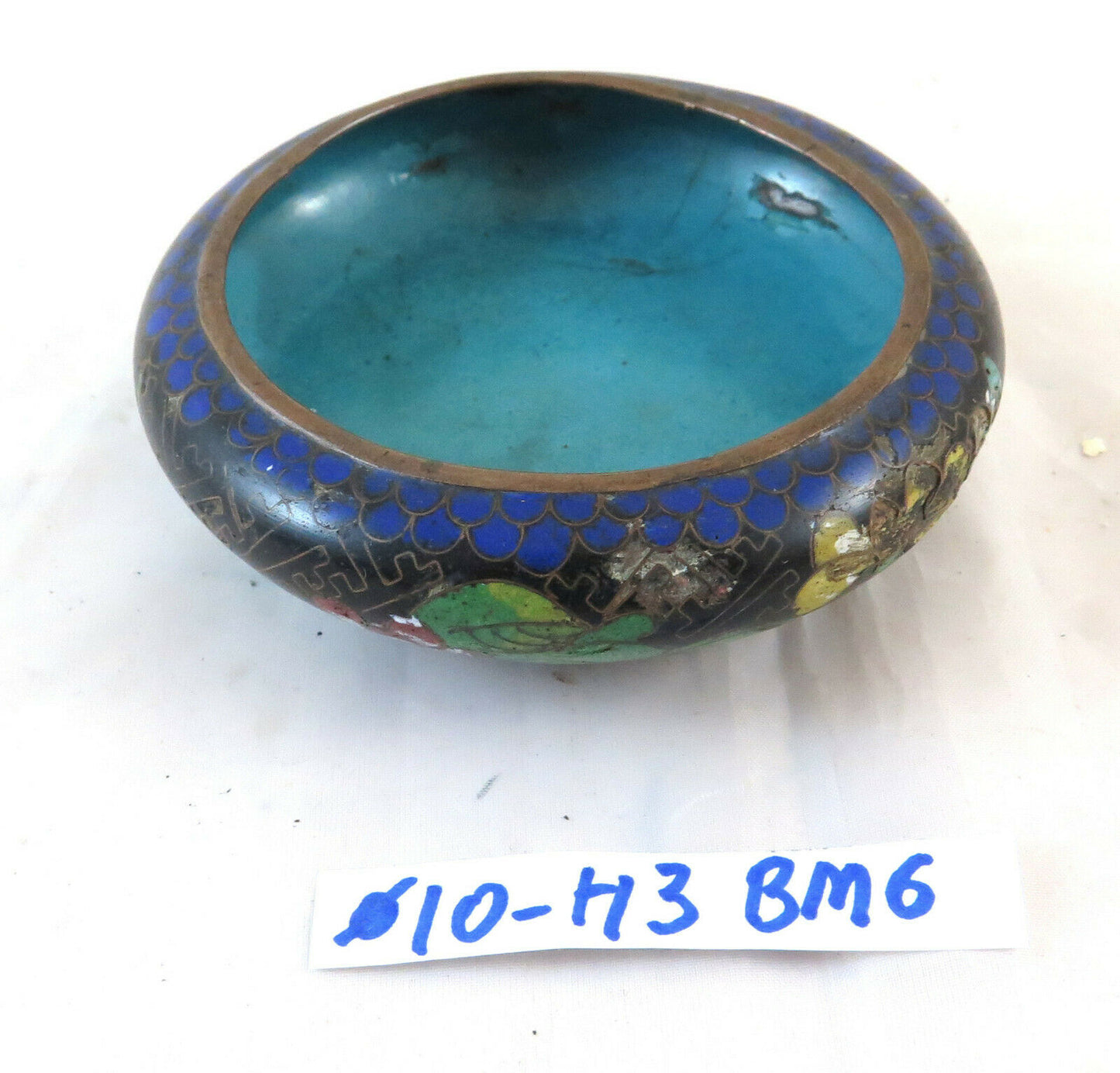 COLLEZIONE DI CLOISONNÉ ANTICHI VASETTI PORTACANDELA COPPE CINA CLOISONE BM6