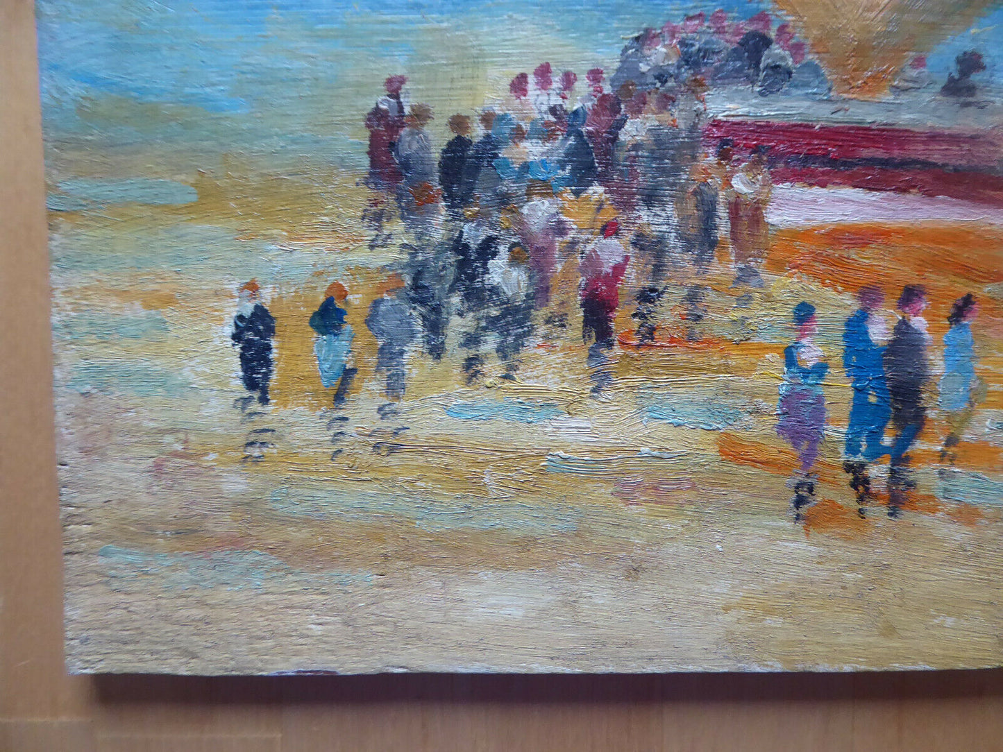 SMALL SIZE OIL PAINTING VNTAGE MARINA SEA SKETCH SPAIN SIGNED MD2 