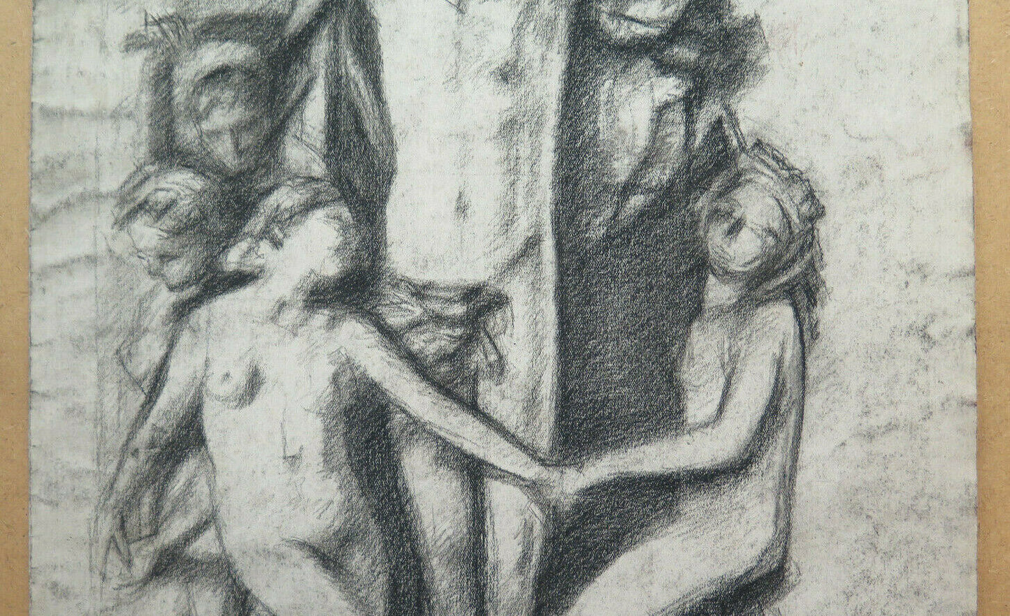 LARGE ANTIQUE DRAWING WITH NUDES WORK BY ARTIST Pierre Duteurtre known as DUT BM53.1 