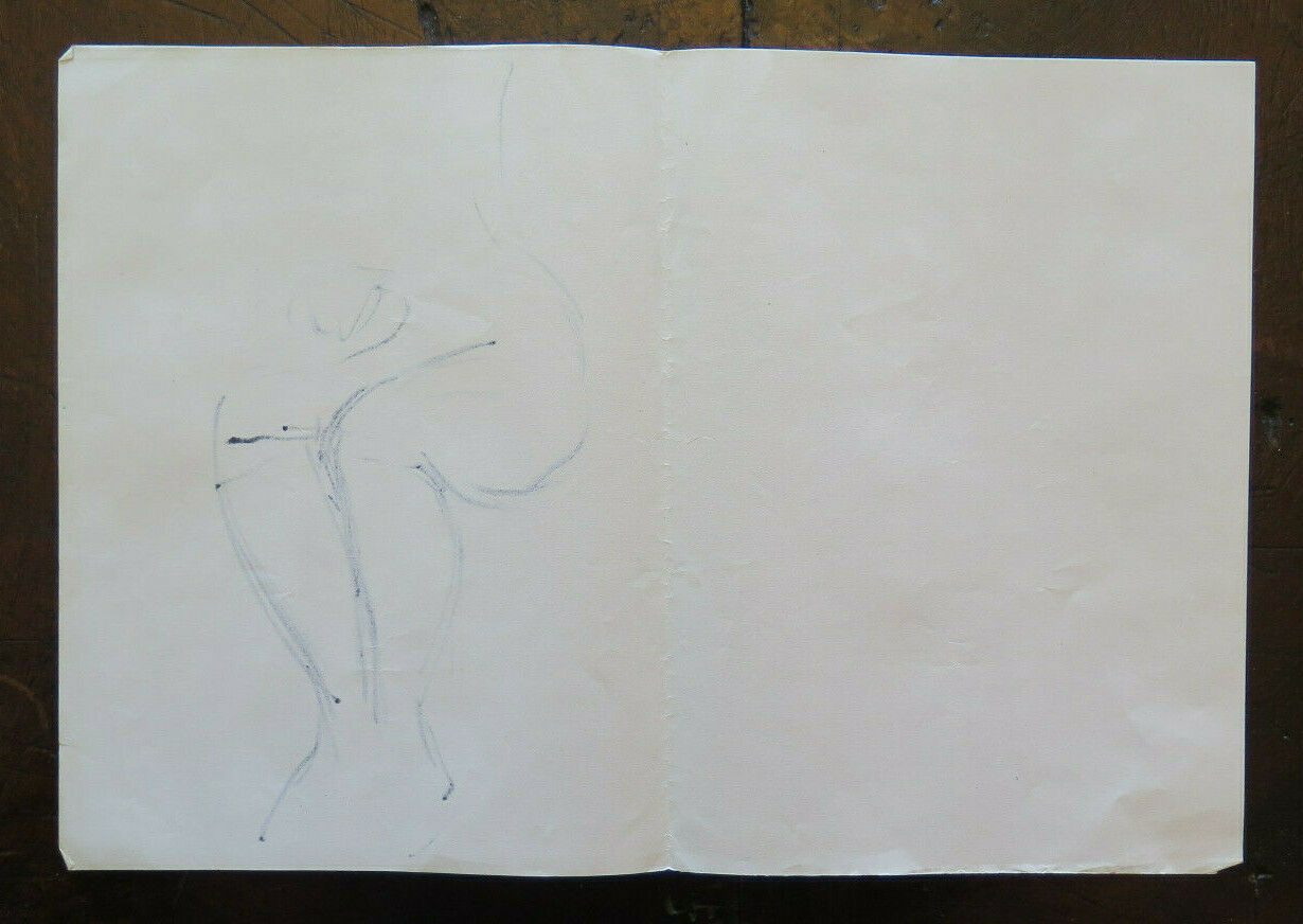 DISEGNO BOZZETTO SU CARTA DI G. PANCALDI STUDIO PER FIGURE UMANE SEDUTE P28.5