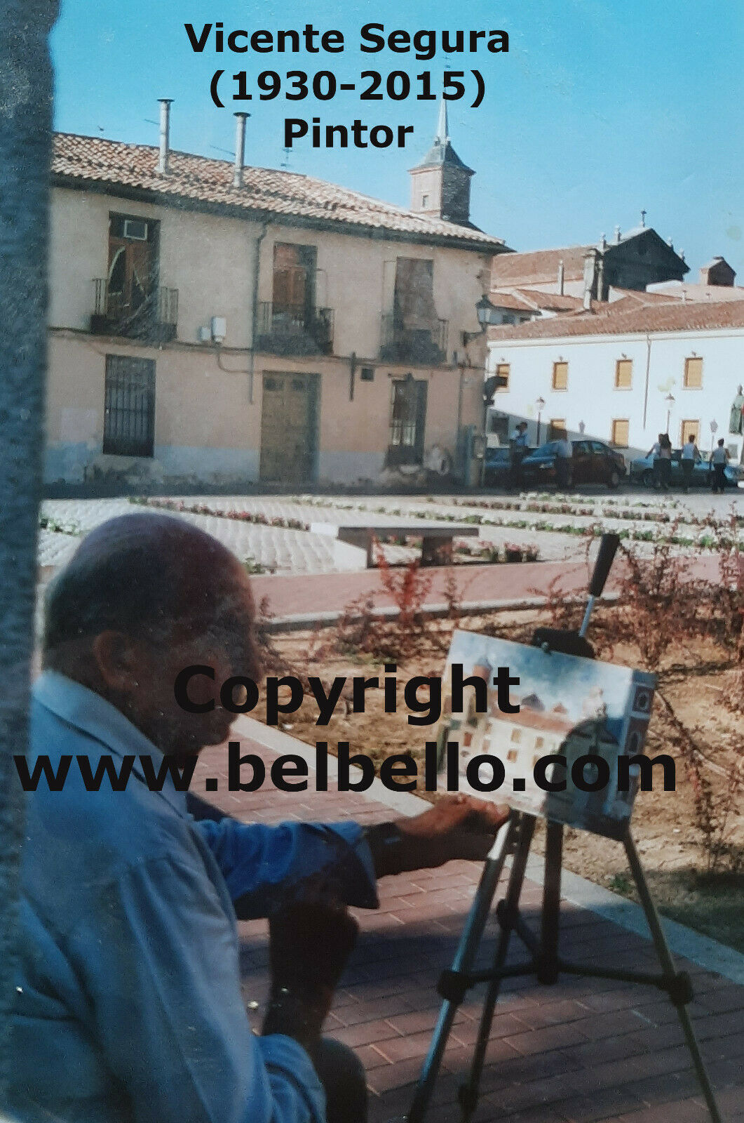 VECCHIO QUADRO AD OLIO VEDUTA MADRID OPERA DI VICENTE SEGURA (1930-2015) MD6 - Belbello Antiques