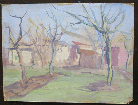 QUADRO ANTICO OLIO SU TAVOLA DIPINTO IN STILE IMPRESSIONISTA CON GARANZIA p16 - Belbello Antiques