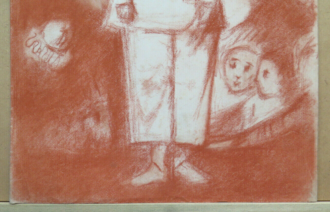 GRANDE DISEGNO ANTICO ISPIRATO WATTEAU PIERROT Pierre Duteurtre DUT BM53.1 D