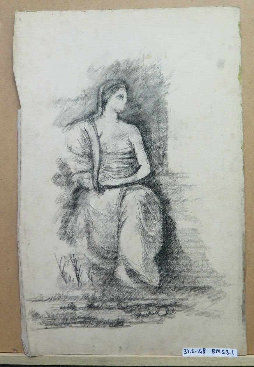 CLASSIC FIGURE ANTIQUE DRAWING LARGE SIZE PAINTER Pierre Duteurtre DUT BM53.1 