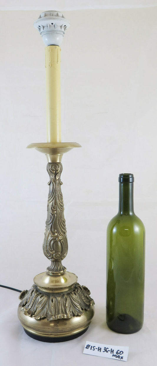 LARGE VINTAGE TABLE LAMP IN BRASS ABAT JOUR ARTISAN HANDMADE CH 