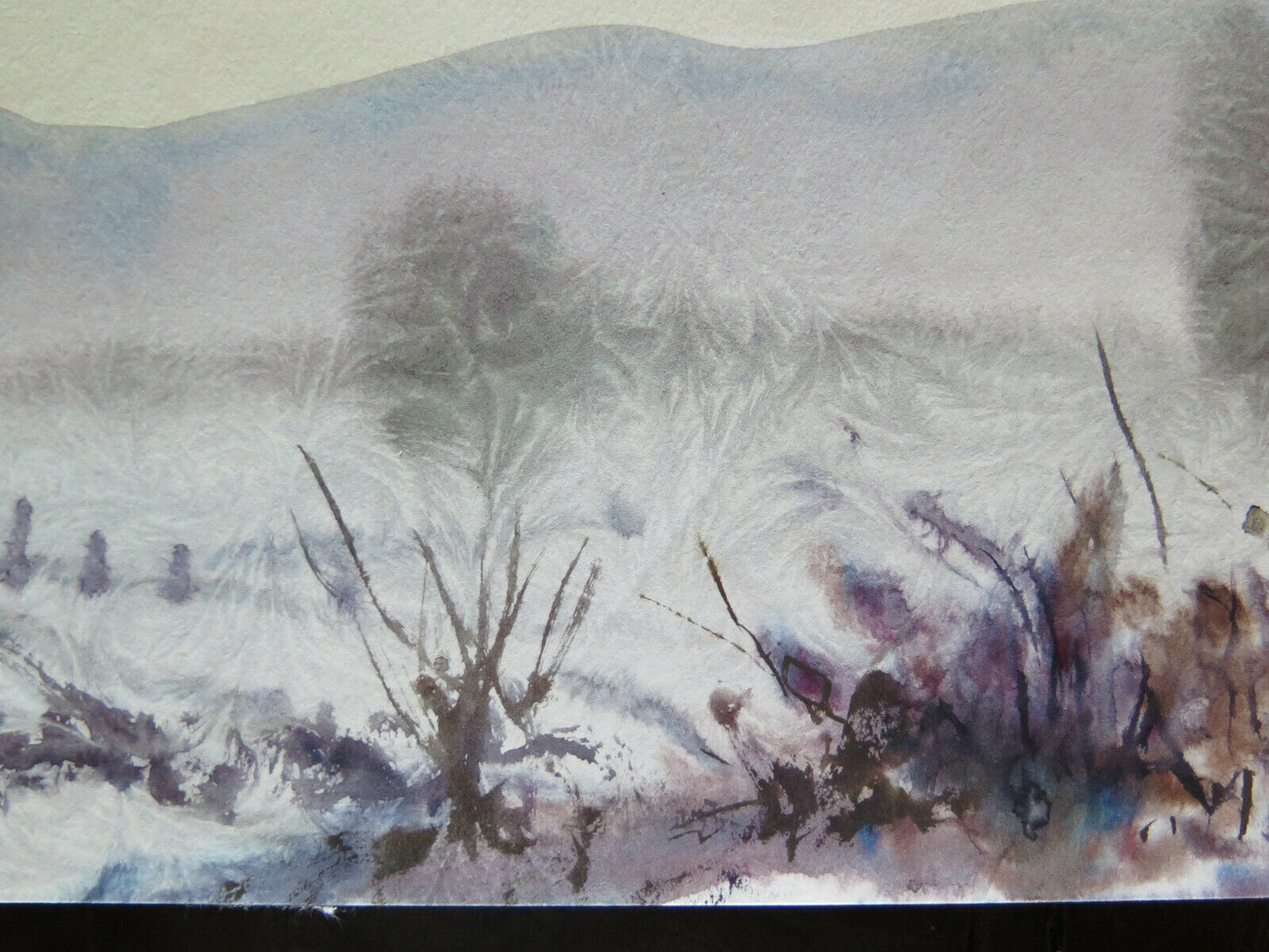 PAINTING OF SNOWY WINTER LANDSCAPE PAINTED WITH THE FROST TECHNIQUE P14