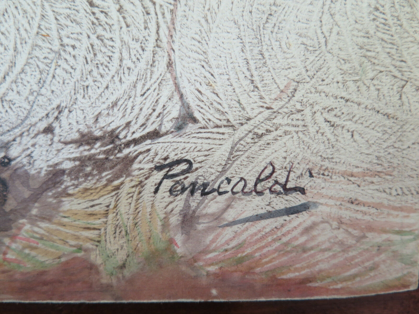 MODERN PAINTING STYLIZED LANDSCAPE WITH FROST TECHNIQUE SIGNED PANCALDI p3