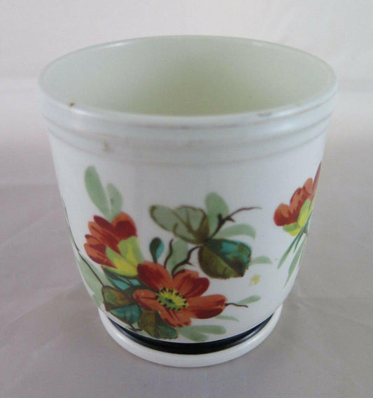 VASO IN CERAMICA DIPINTA A MANO CON FIORI IDEALE DA CUCINA PER BISCOTTI R52 - Belbello Antiques