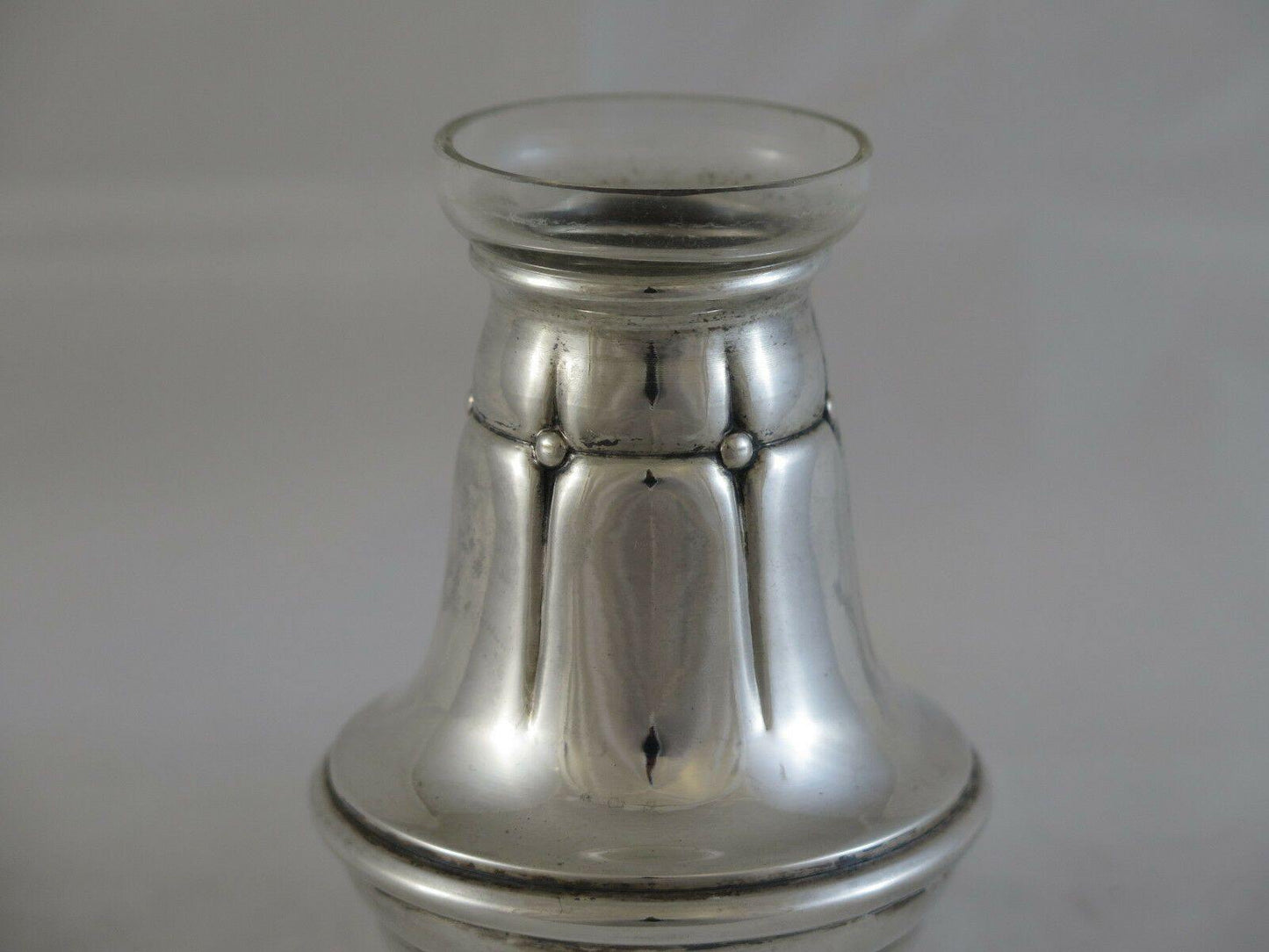 VASO MONOFIORE VINTAGE SILVERPLATE ART NOUVEAU DANIMARCA DENMARK HAGS R90 - Belbello Antiques