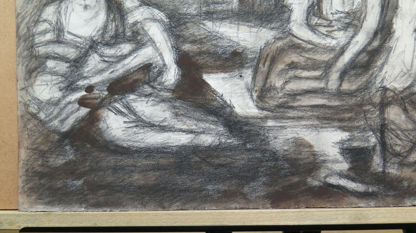 DISEGNO ANTICO CON PERSONAGGI ODALISCHE DEL PITTORE Pierre Duteurtre DUT BM53.1 - Belbello Antiques