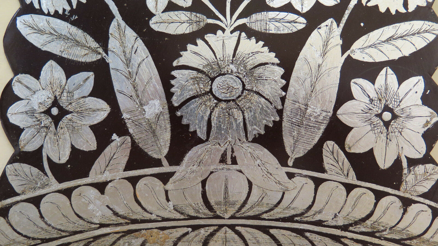 ANCIENT FRIEZE PAINTED ON IRON AND ENGRAVED WITH A BULIN FLORAL STYLE FLOWERS CH13 9