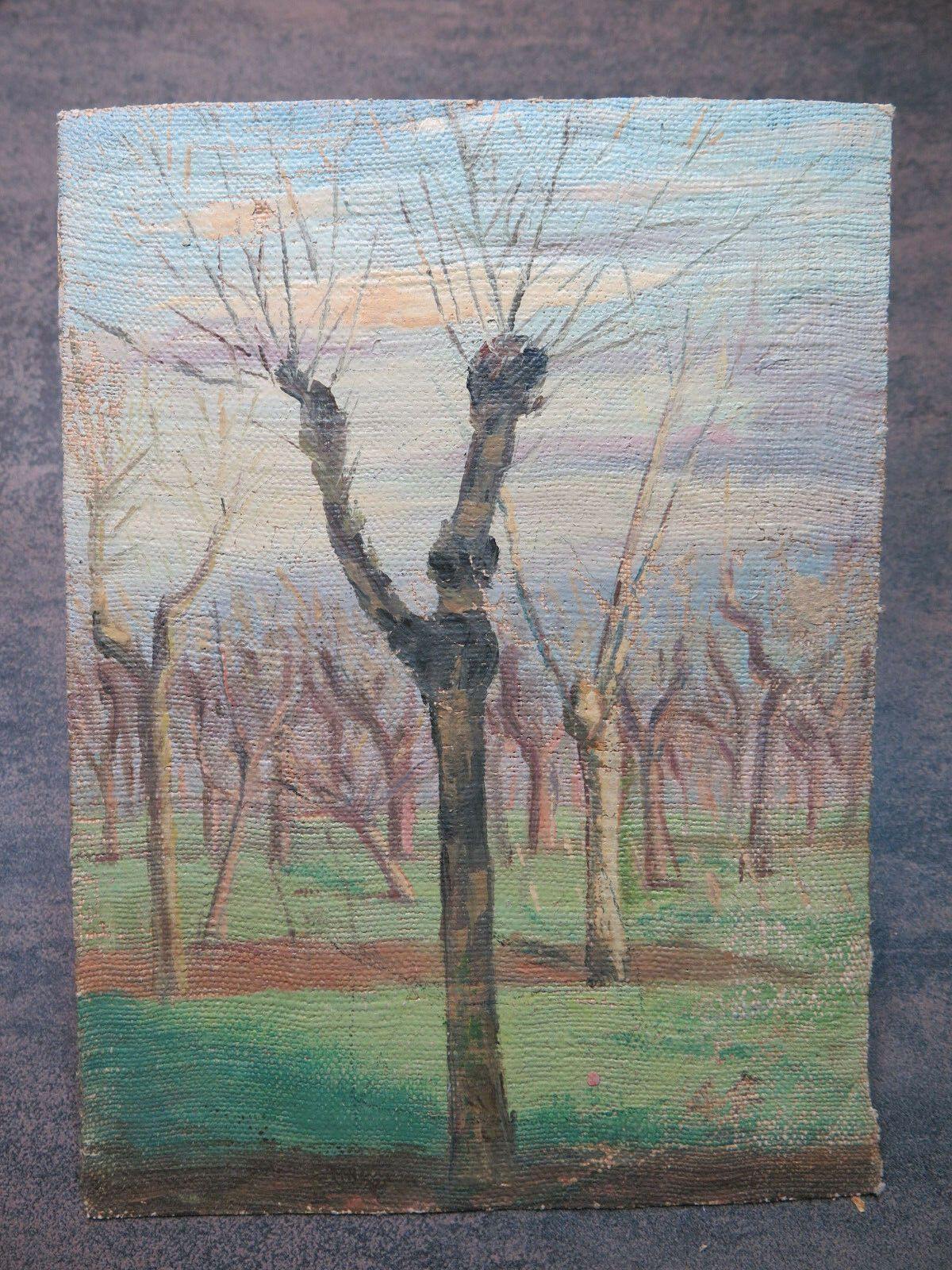 QUADRO ANTICO DI PICCOLE DIMENSIONI DIPINTO OLIO TAVOLA STILE IMPRESSIONISTA p1 - Belbello Antiques