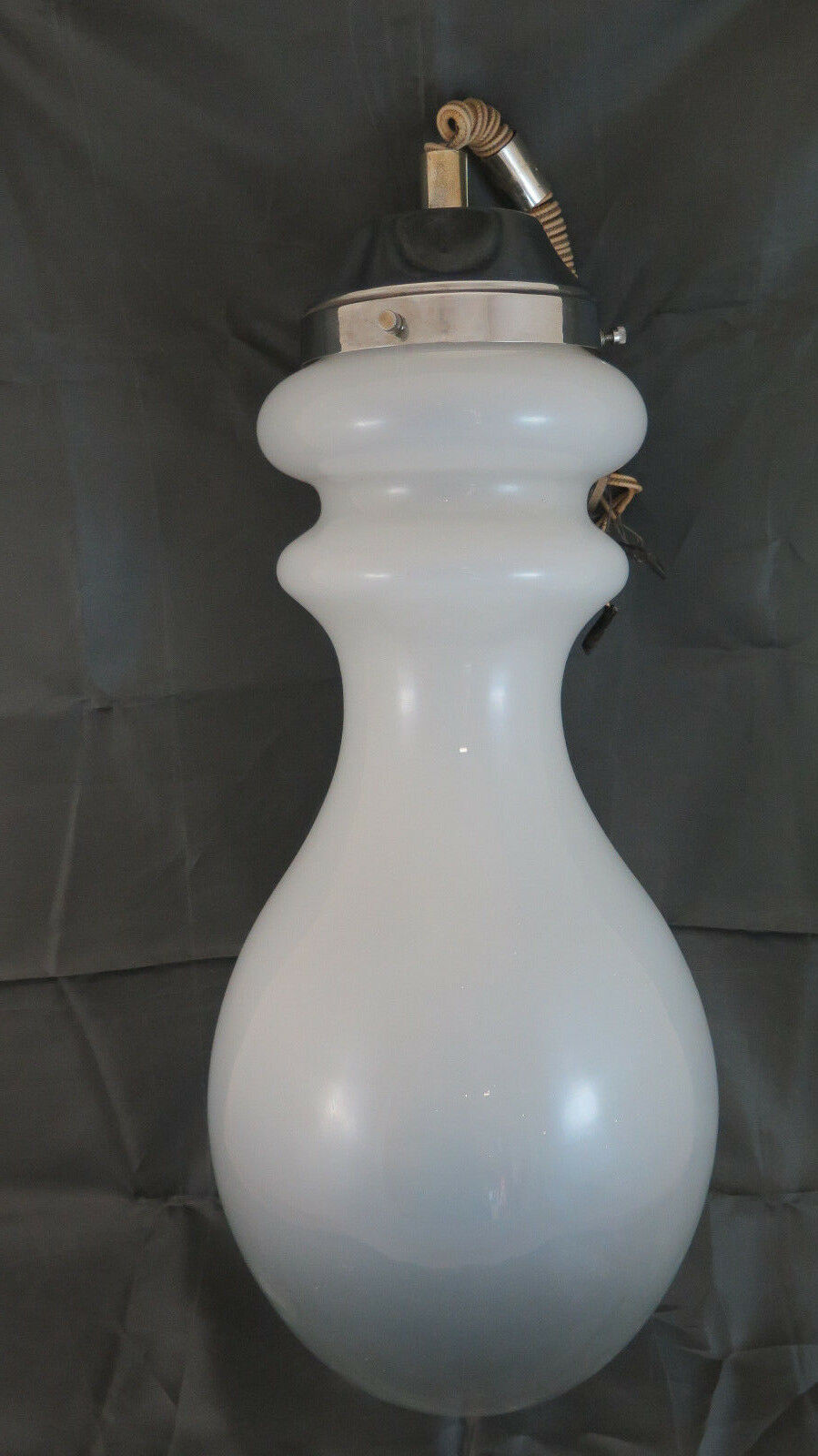 LAMPADARIO VINTAGE ANNI SETTANTA DESIGN MODERNARIATO VETRO GRANDE LAMPADINA R204