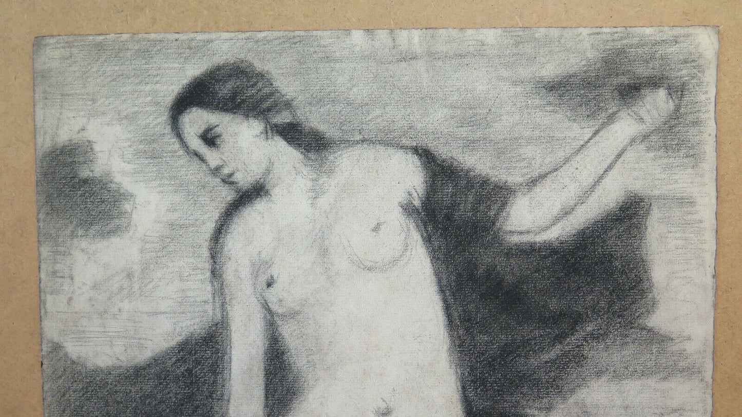 ANTIQUE DRAWING CLASSIC FEMALE NUDE PAINTER Pierre Duteurtre known as DUT BM53.1