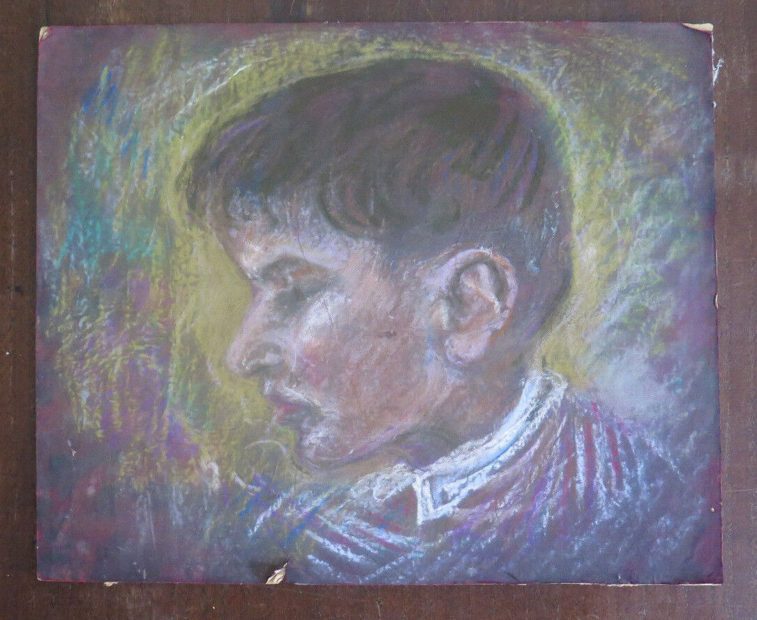 ANTIQUE PAINTING ON TABLE PORTRAIT OF A CHILD CIRCA 1960 MODENA EMILIA ROMAGNA P30