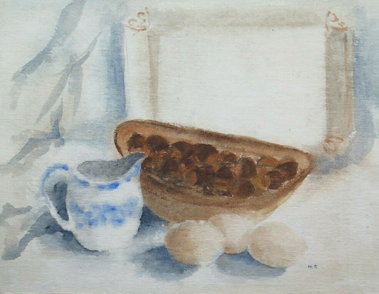 WATERCOLOR PAINTING SIGNED STILL LIFE MID 1900s VINTAGE PAINTING BM53.3