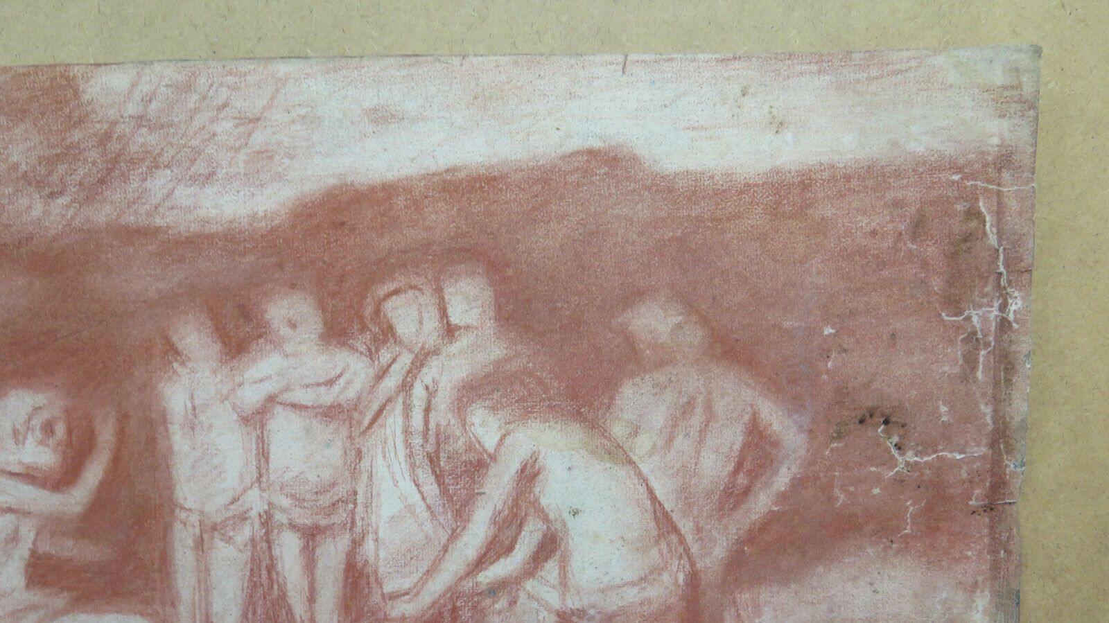 ANTICO DISEGNO DEL PITTORE FRANCESE Pierre Duteurtre DUT SCENA BIBLICA BM53.1 - Belbello Antiques