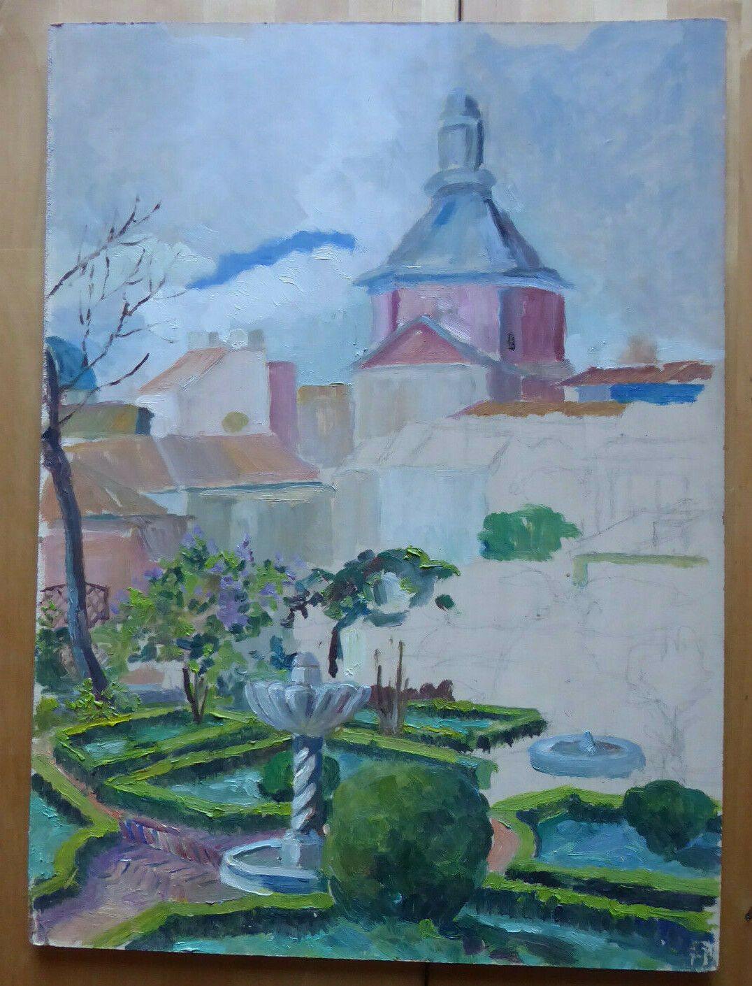 QUADRO NON FINITO VINTAGE MADRID Jardín del Príncipe de Anglona LA LATINA MD4 - Belbello Antiques