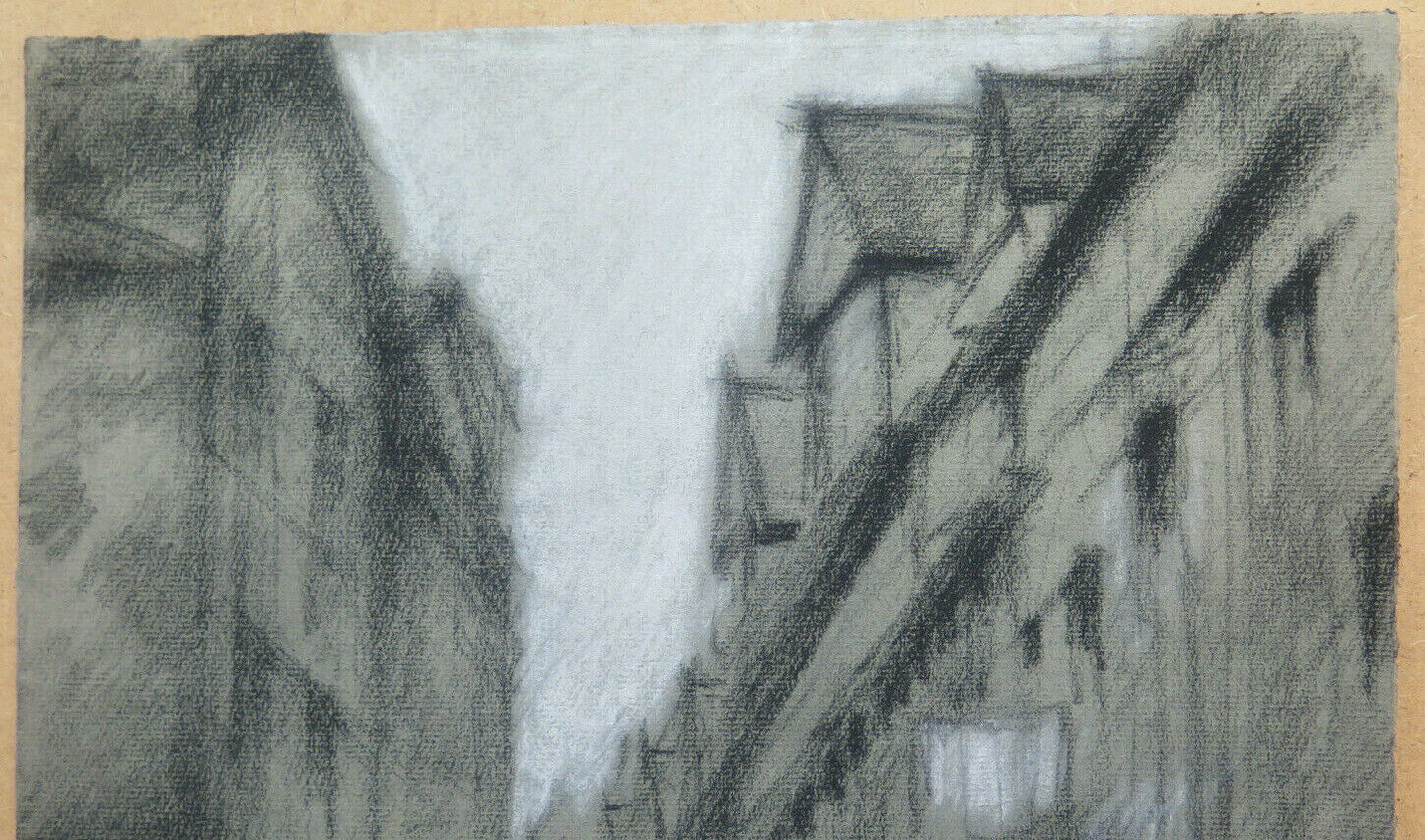 ANTICO DISEGNO QUADRO VEDUTA CITTÀ FRANCIA ARTE Pierre Duteurtre DUT BM53.1