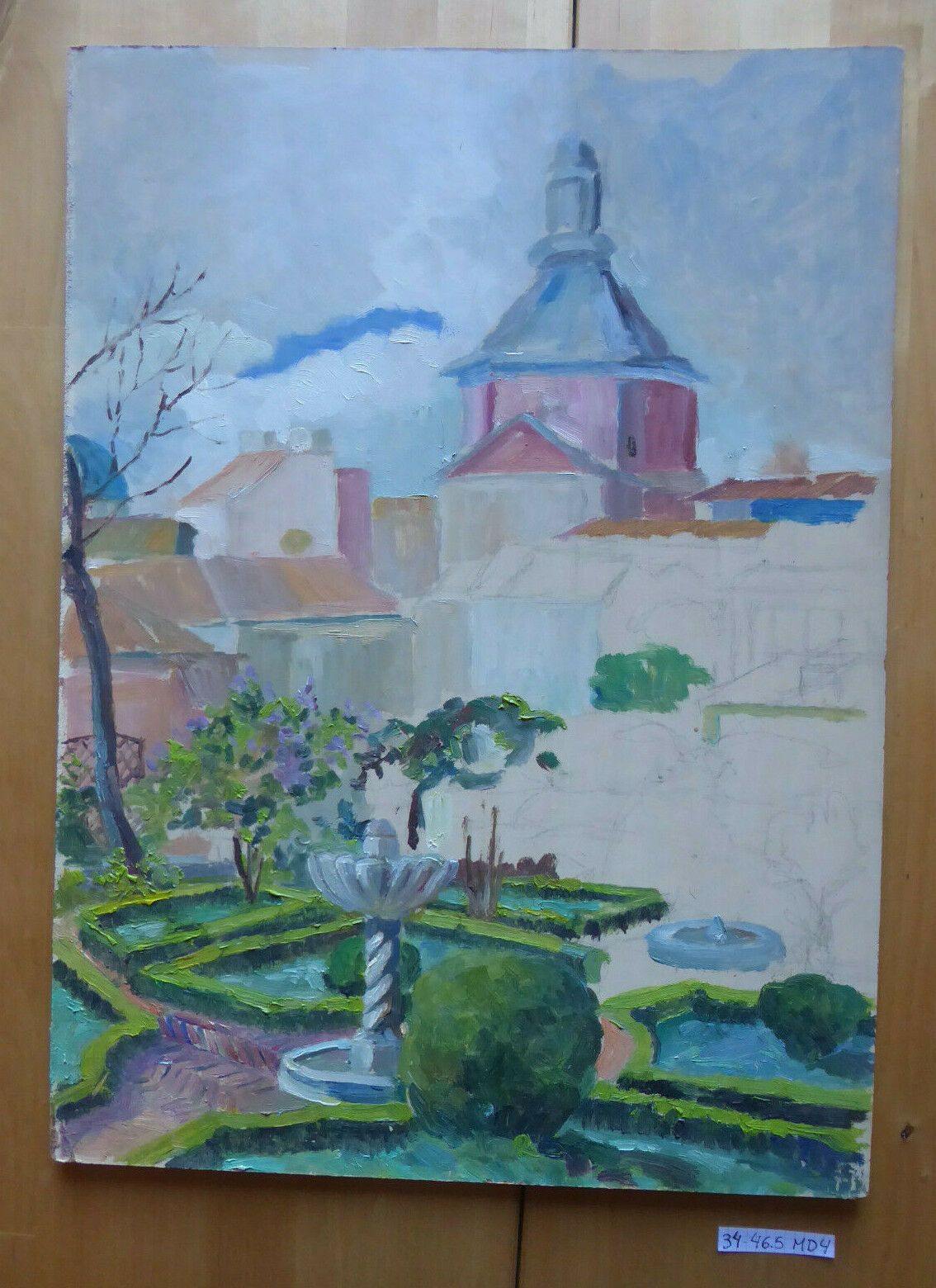 QUADRO NON FINITO VINTAGE MADRID Jardín del Príncipe de Anglona LA LATINA MD4 - Belbello Antiques