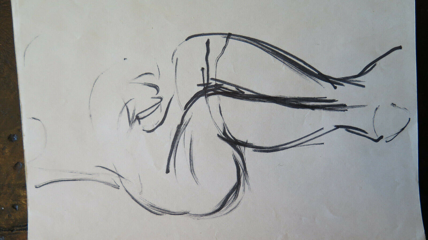 DISEGNO BOZZETTO SU CARTA DI G. PANCALDI STUDIO PER FIGURE UMANE SEDUTE P28.5