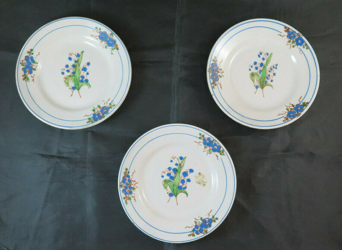 4 CERAMIC PLATES FROM SARREGUEMINES FRANCE WITH SERVING TRAY BM12 21 32