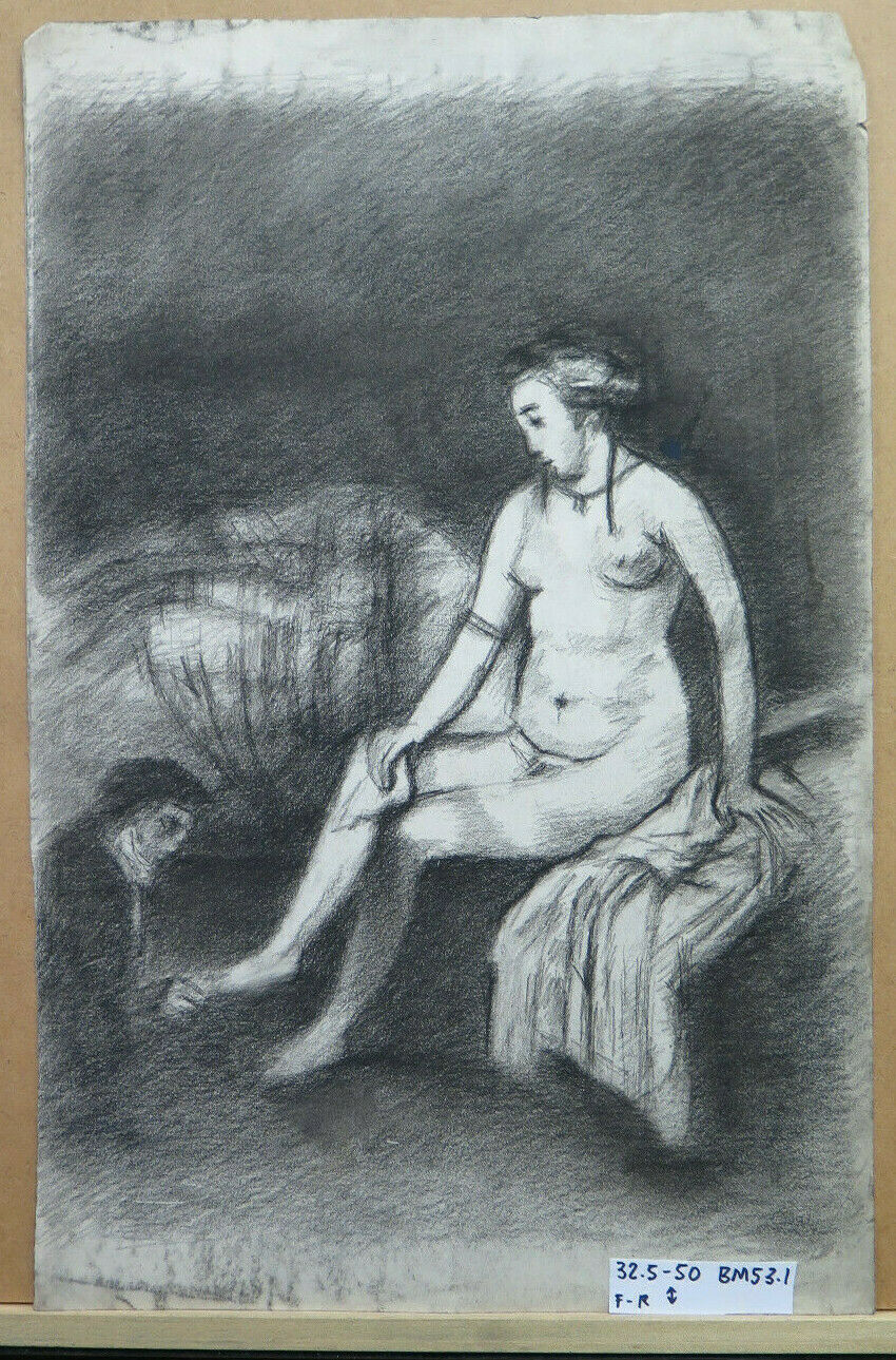 NUDO DISEGNO ANTICO OPERA DEL PITTORE FRANCESE Pierre Duteurtre DUT BM53.1