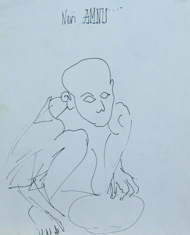 DISEGNO BOZZETTO SU CARTA STUDIO PER FUGURA INTERA PENNA VINTAGE P28.7