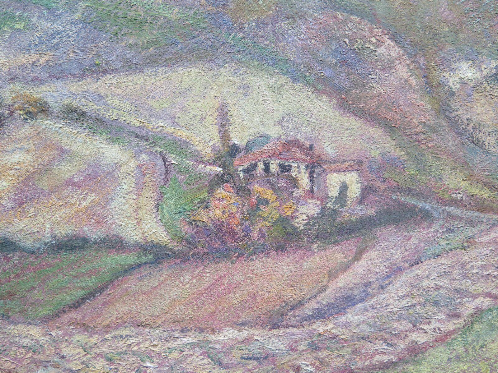 PAESAGGIO DELL'APPENNINO BOLOGNESE QUADRO ANTICO OLIO TAVOLA GETANO PANCALDI p17 - Belbello Antiques