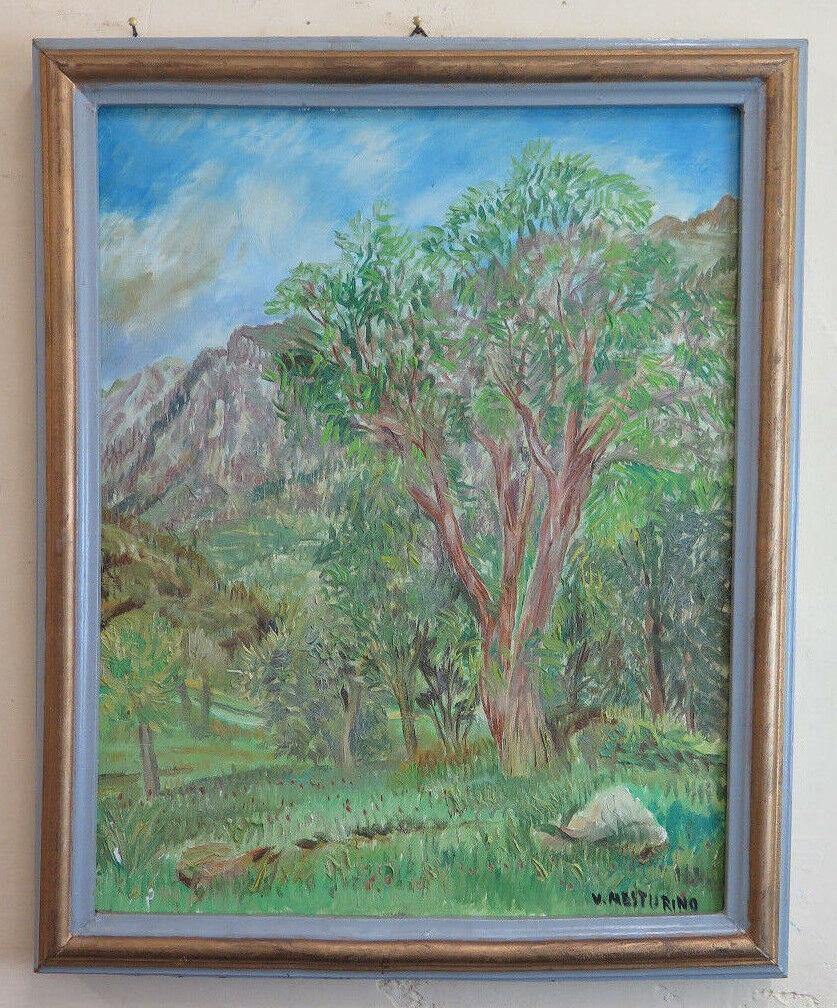 QUADRO AD OLIO SU TELA FIRMATO MESTURINO IN STILE IMPRESSIONISTA VINTAGE R93 - Belbello Antiques