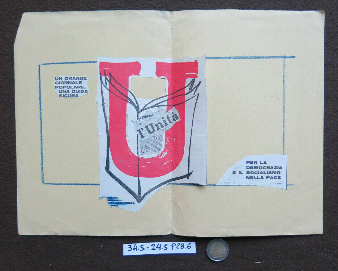 SKETCH FOR COMMUNIST POLITICAL FLYER WITH PARTY STAMP P28.6