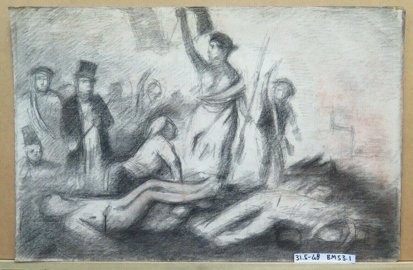 DISEGNO ANTICO DA Eugène Delacroix BOZZETTO DI Pierre Duteurtre detto DUT BM53.1 - Belbello Antiques