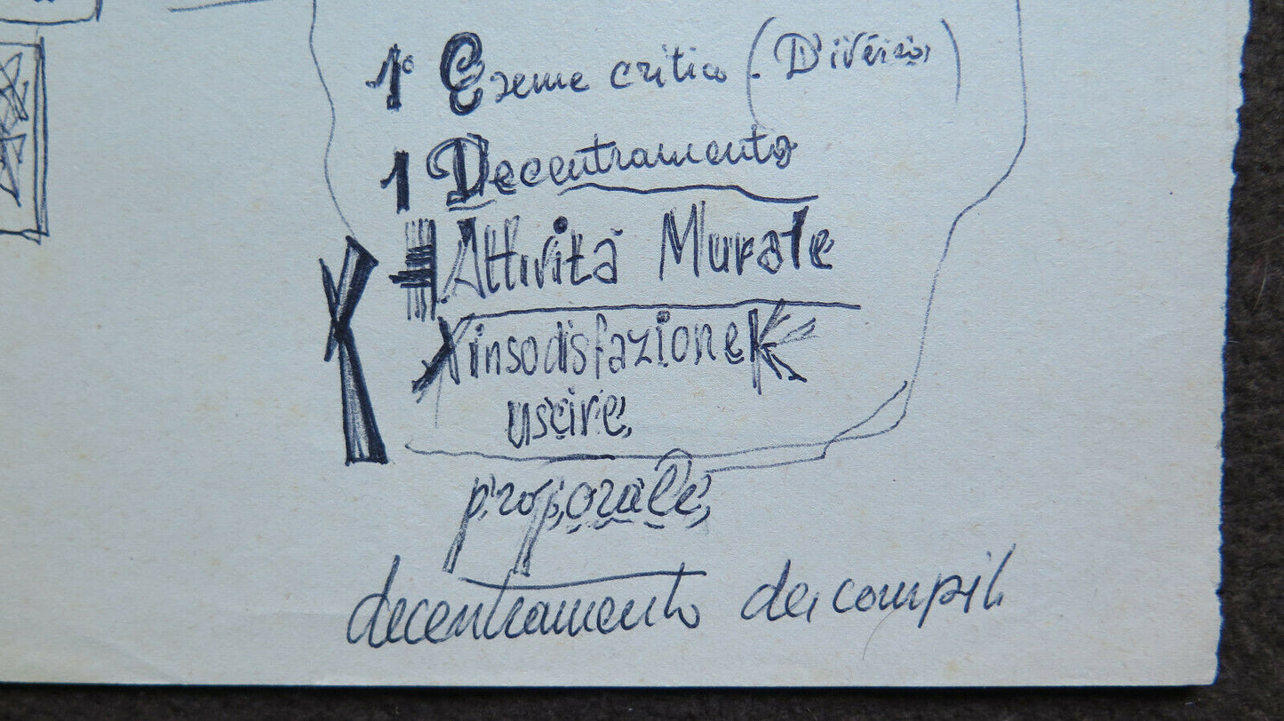 OLD SKETCH WITH NOTES FOR A COMMUNIST POLITICAL FLYER FROM THE 1950s P28.6