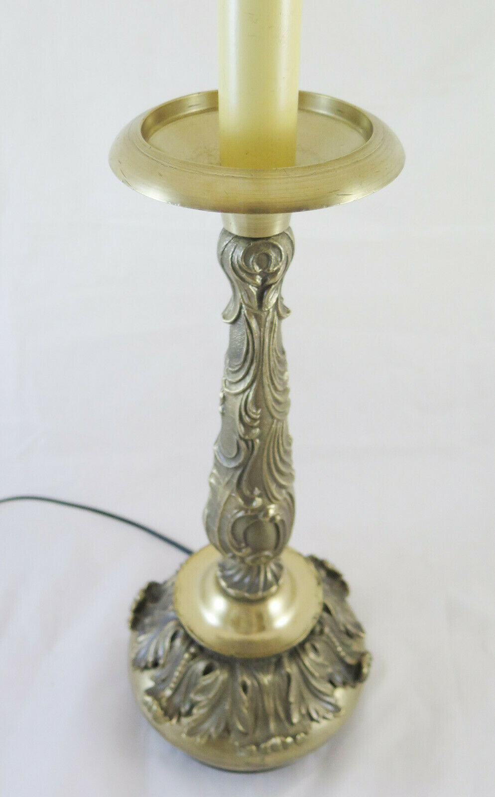 LARGE VINTAGE TABLE LAMP IN BRASS ABAT JOUR ARTISAN HANDMADE CH 