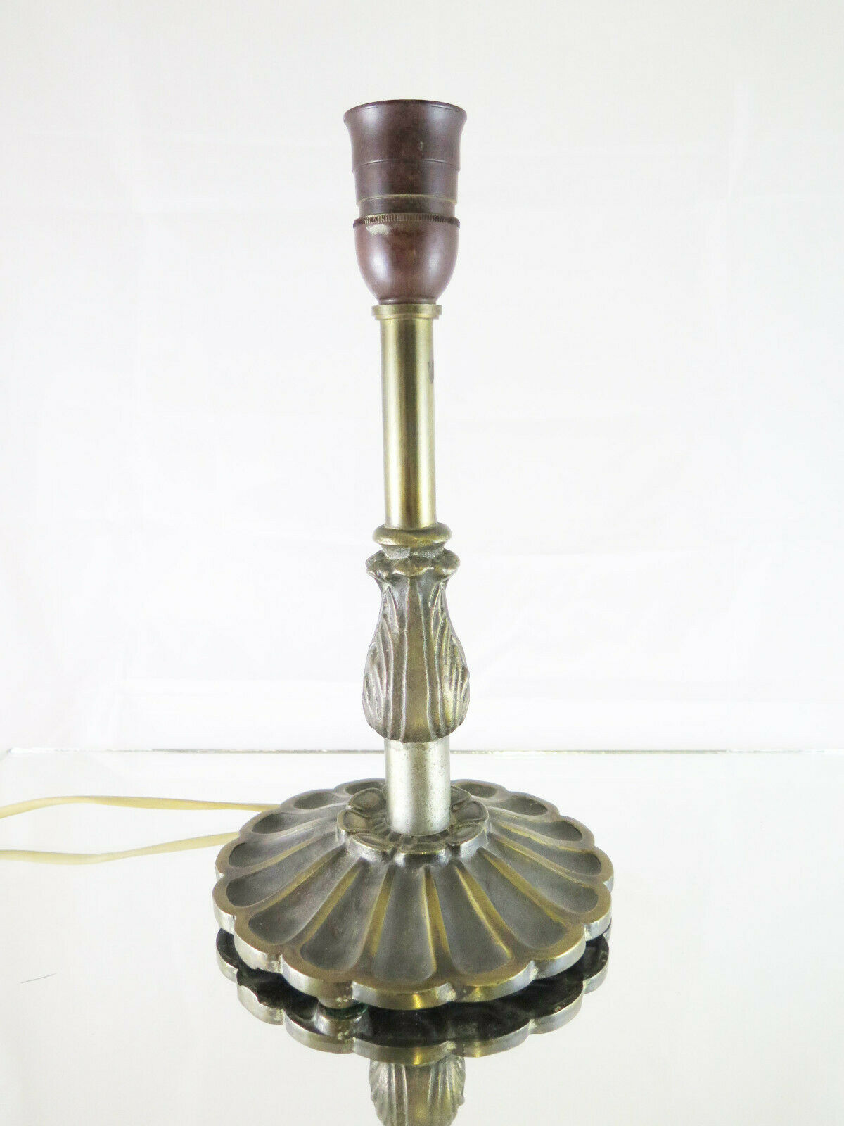 LAMPADA DA TAVOLO ABAT JOUR IN BRONZO IN STILE BAROCCO PRIMO NOVECENTO 1900 R43