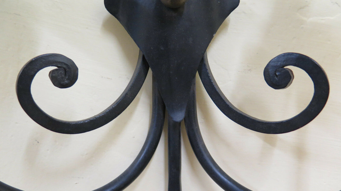 VINTAGE WALL LIGHT IN WROUGHT IRON WITH TWO LIGHTS CH16 WALL LAMP 