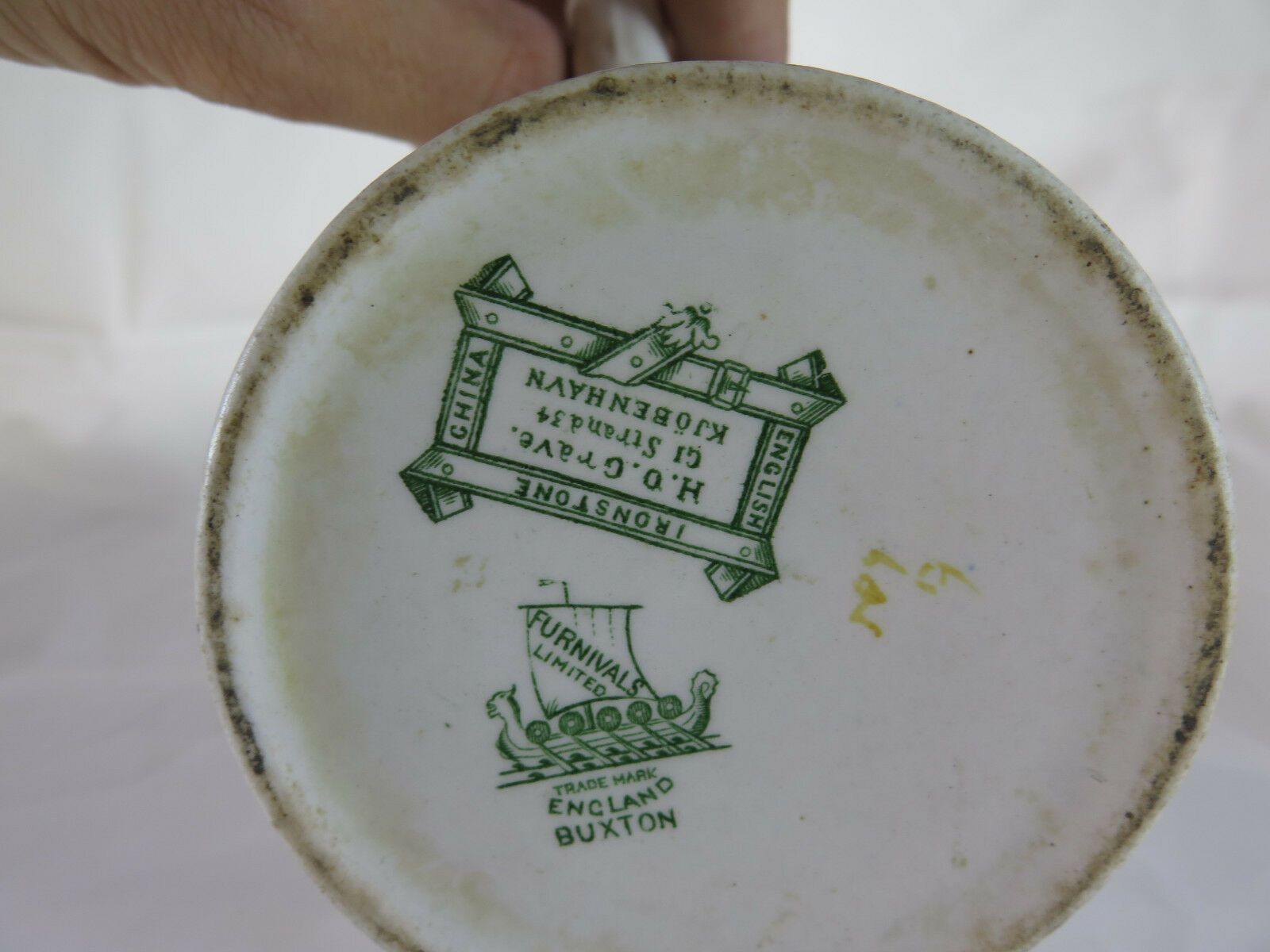 BROCCA CARAFFA IN CERAMICA FURNIVALS LIMITED IRONSTONE H.O. GRAVE Kjobenhavn R27 - Belbello Antiques