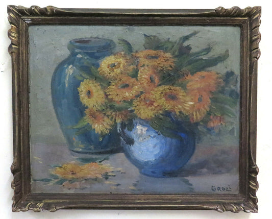 Louis Alexandre MARTINAGE known as GROZI ANTIQUE PAINTING STILL LIFE OIL CANVAS BM40