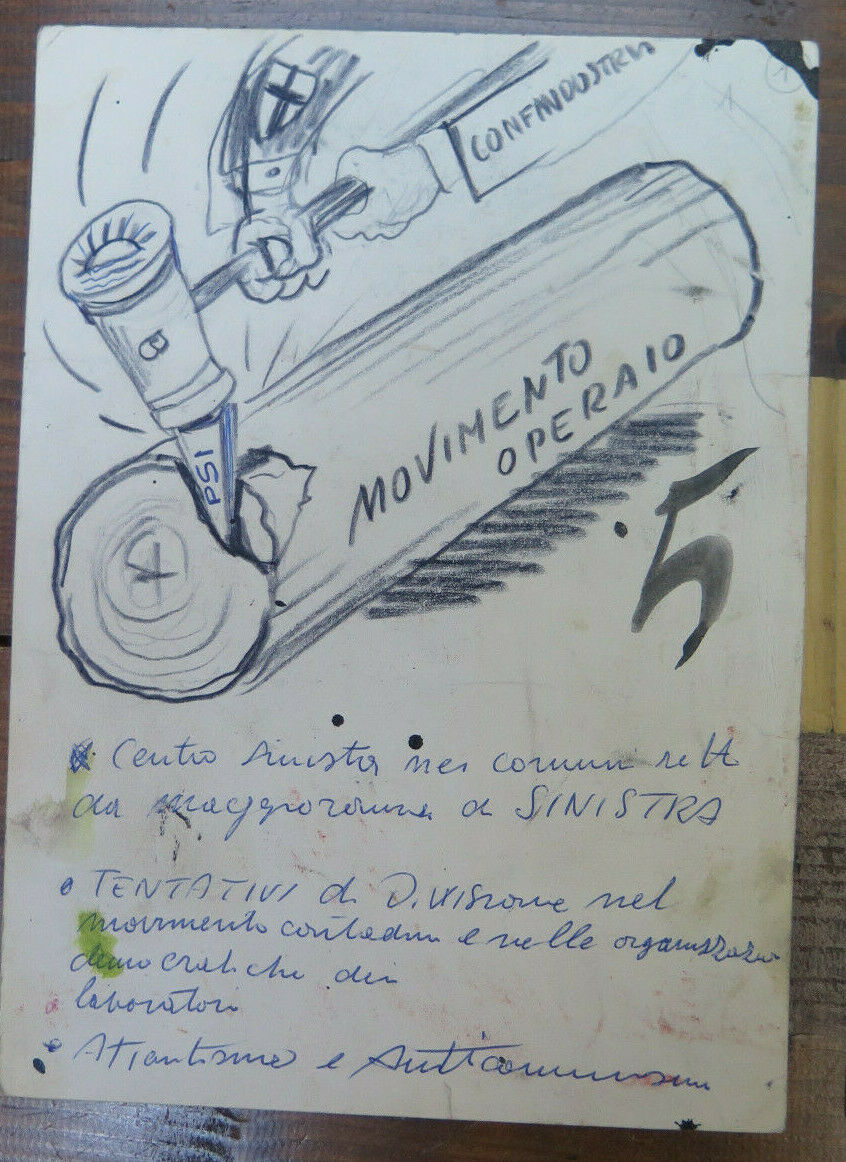 SKETCH FOR COMMUNIST POLITICAL FLYER OF THE 60S LEFT 10 SHEETS P28.6