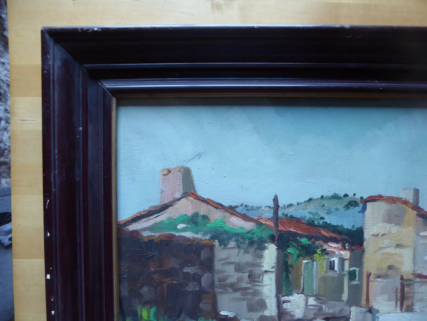 VICENTE SEGURA 1930-2015 OIL PAINTING ON CANVAS SIGNED SPAIN EUROPE COUNTRYSIDE MD8 
