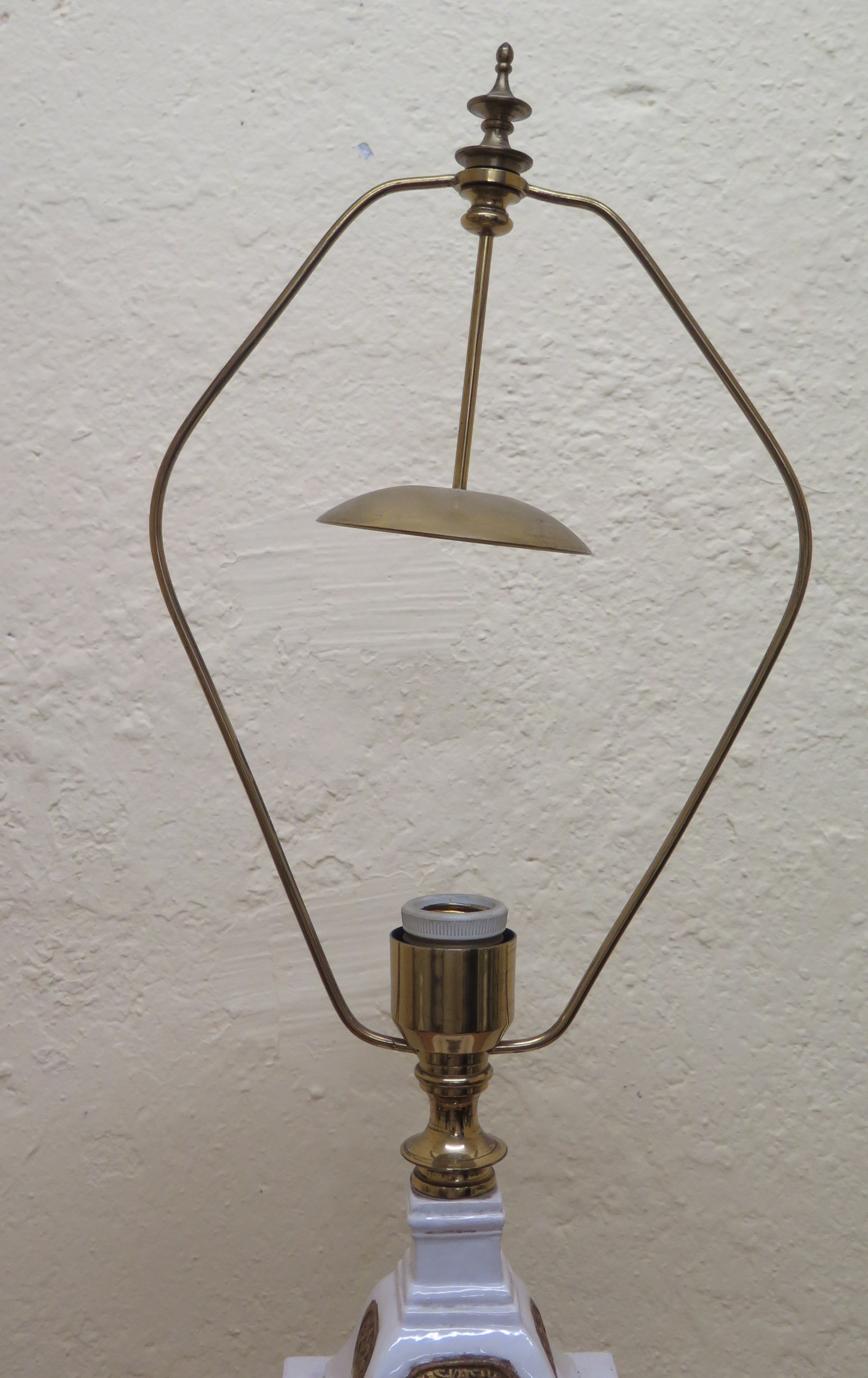 ELEGANTE LAMPADA DA TAVOLO ABAT-JOUR IN CERAMICA E BRONZO VINTAGE VECCHIA X11