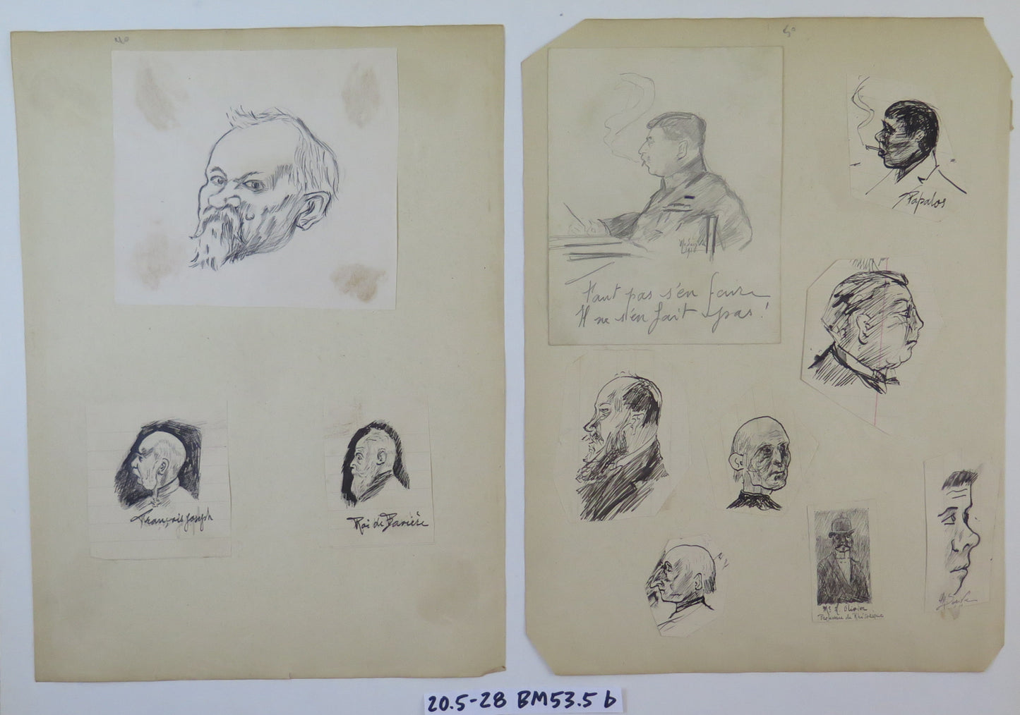 PORTRAIT OF STALIN FRANCIS JOSEPH KING OF BAVARIA ANTIQUE SKETCHES BM53.5b