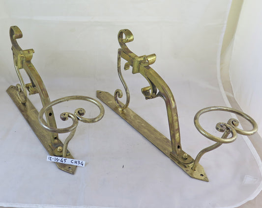 TWO OLD WALL HANGER IN HAND FORGED AND GOLDEN WROUGHT IRON CH34