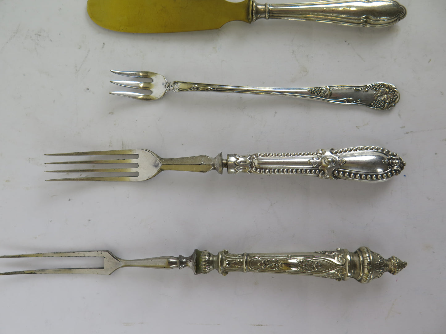7 ANCIENT ART NOUVEAU CUTLERY LIBERTY STYLE SILVER METAL R146