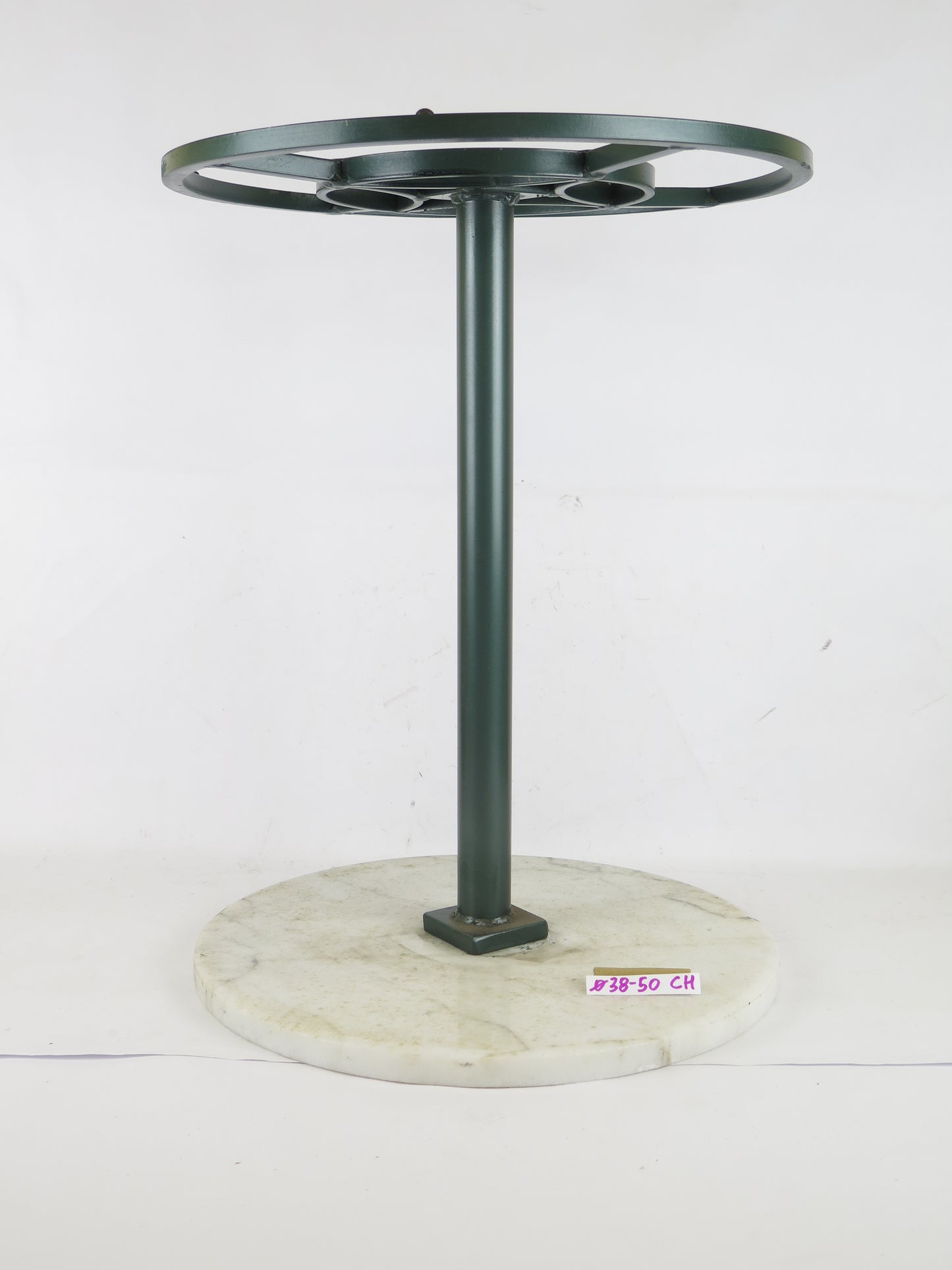 OLD HIGH QUALITY HAND FORGED WROUGHT IRON TABLE MARBLE BASE CH