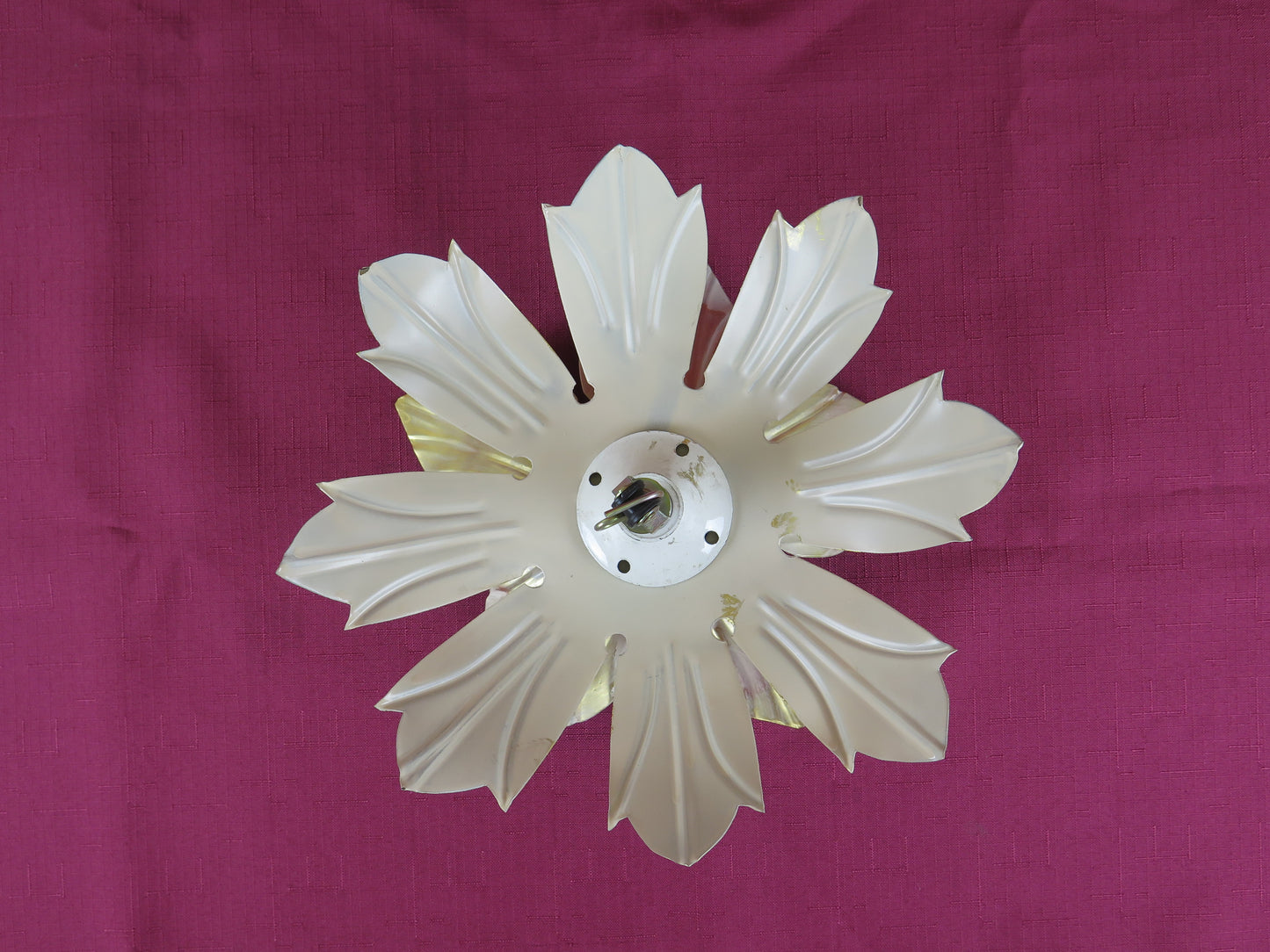 APPLIQUE PLAFONIERA VINTAGE ARTIGIANALE COLORE CHIARO MAGNOLIA FIORE CH8 d