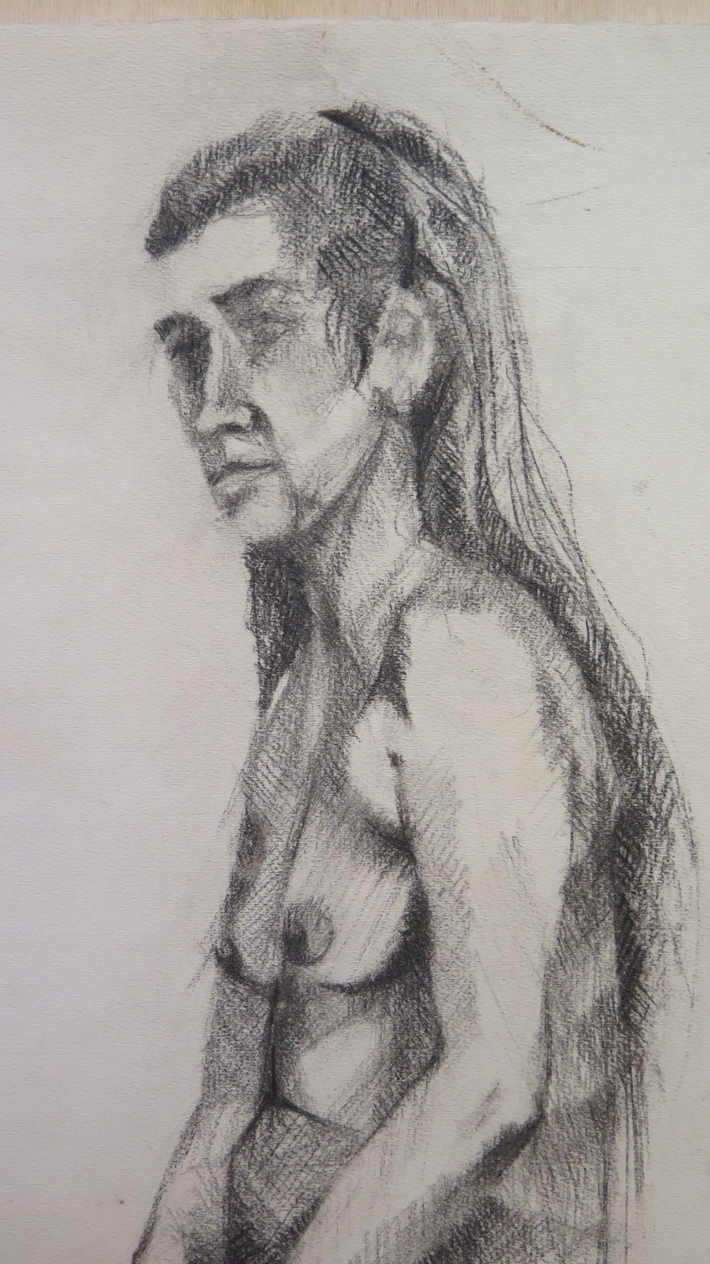 GRANDE DISEGNO ANTICO FRACIA INIZIO '900 NUDO FEMMINILE DONNA BM53.4