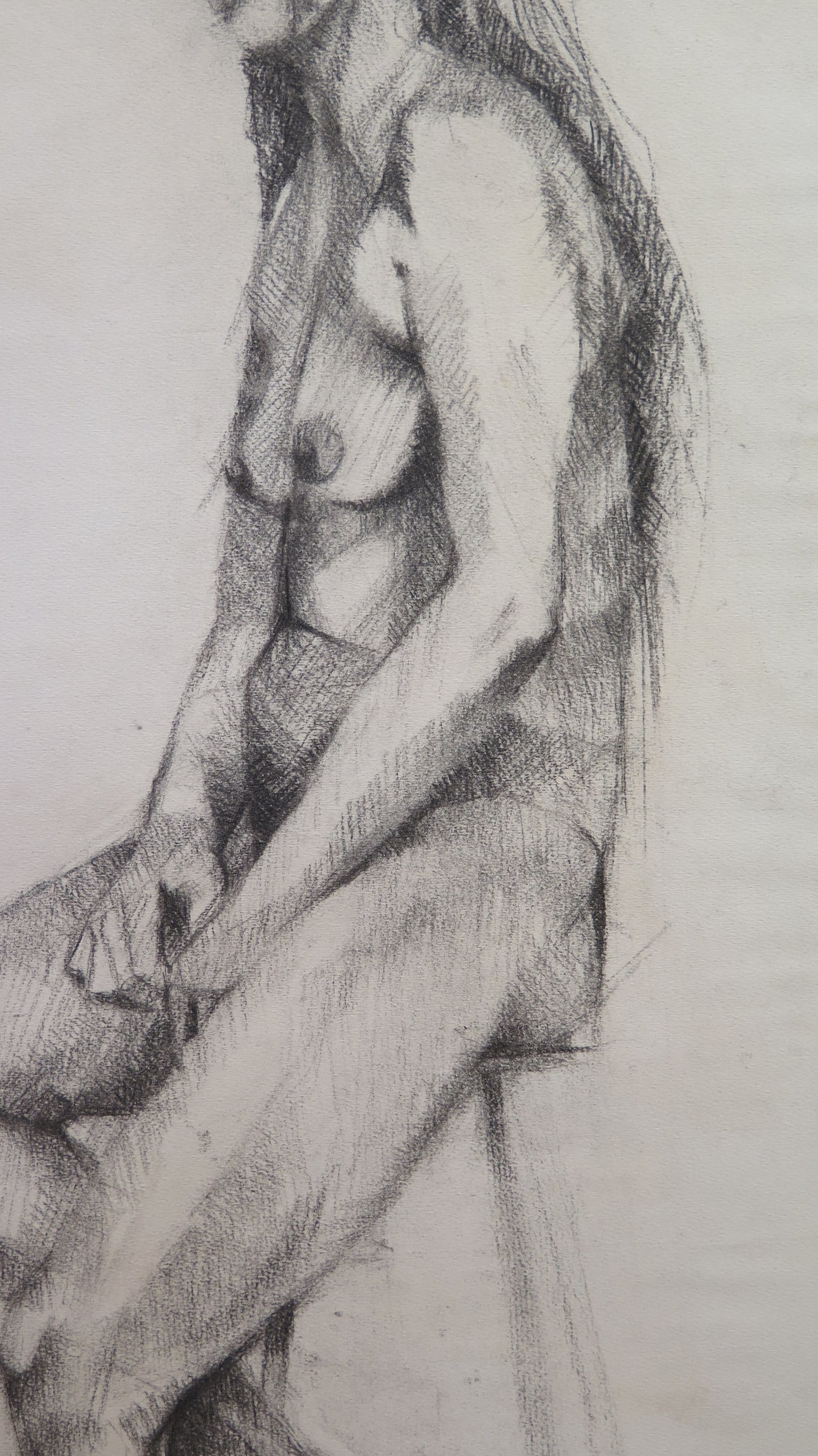 GRANDE DISEGNO ANTICO FRACIA INIZIO '900 NUDO FEMMINILE DONNA BM53.4