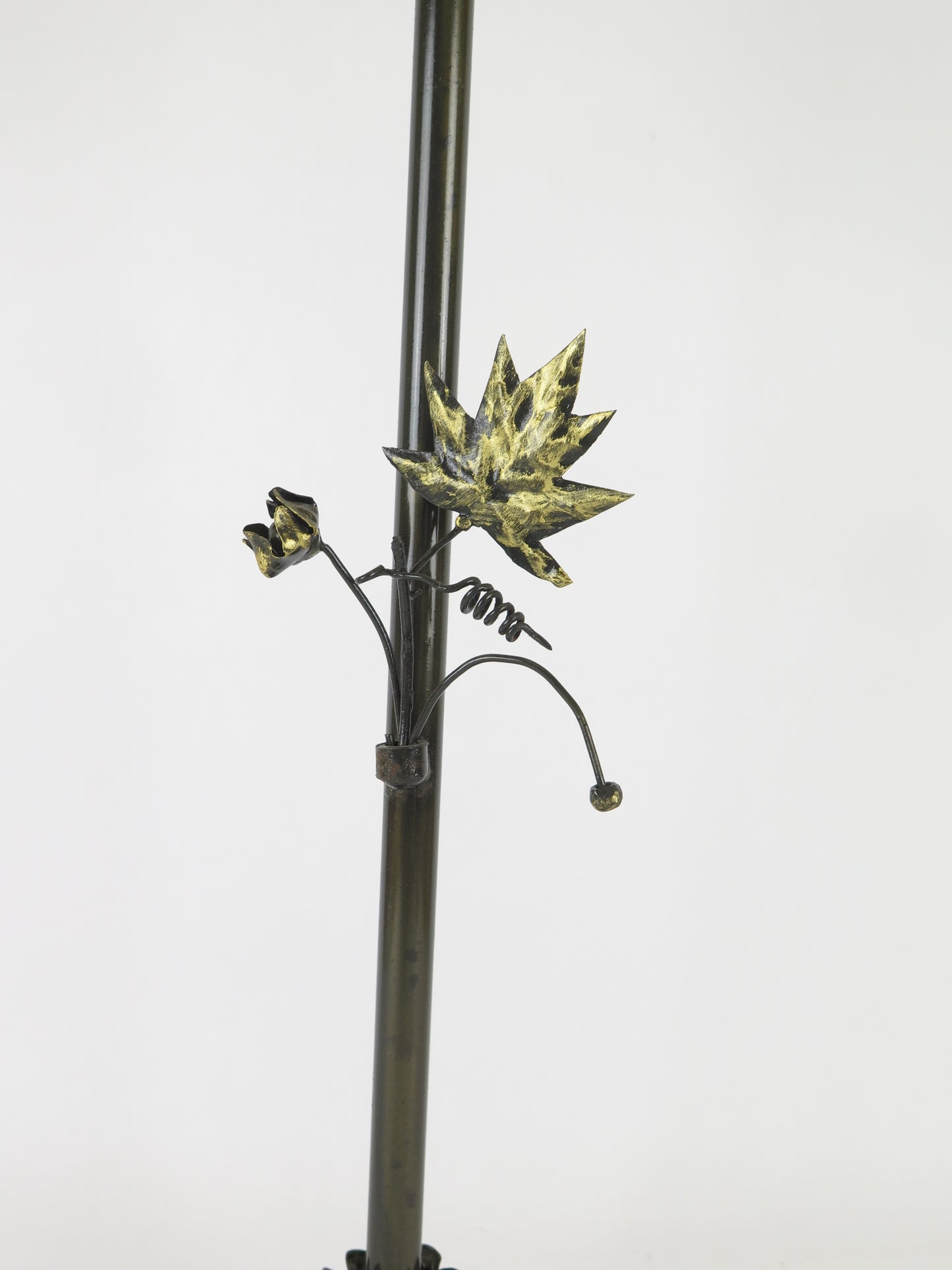 ABAT JOUR DESK LAMP VINTAGE WROUGHT IRON METAL FLOWER DECORATION CH17